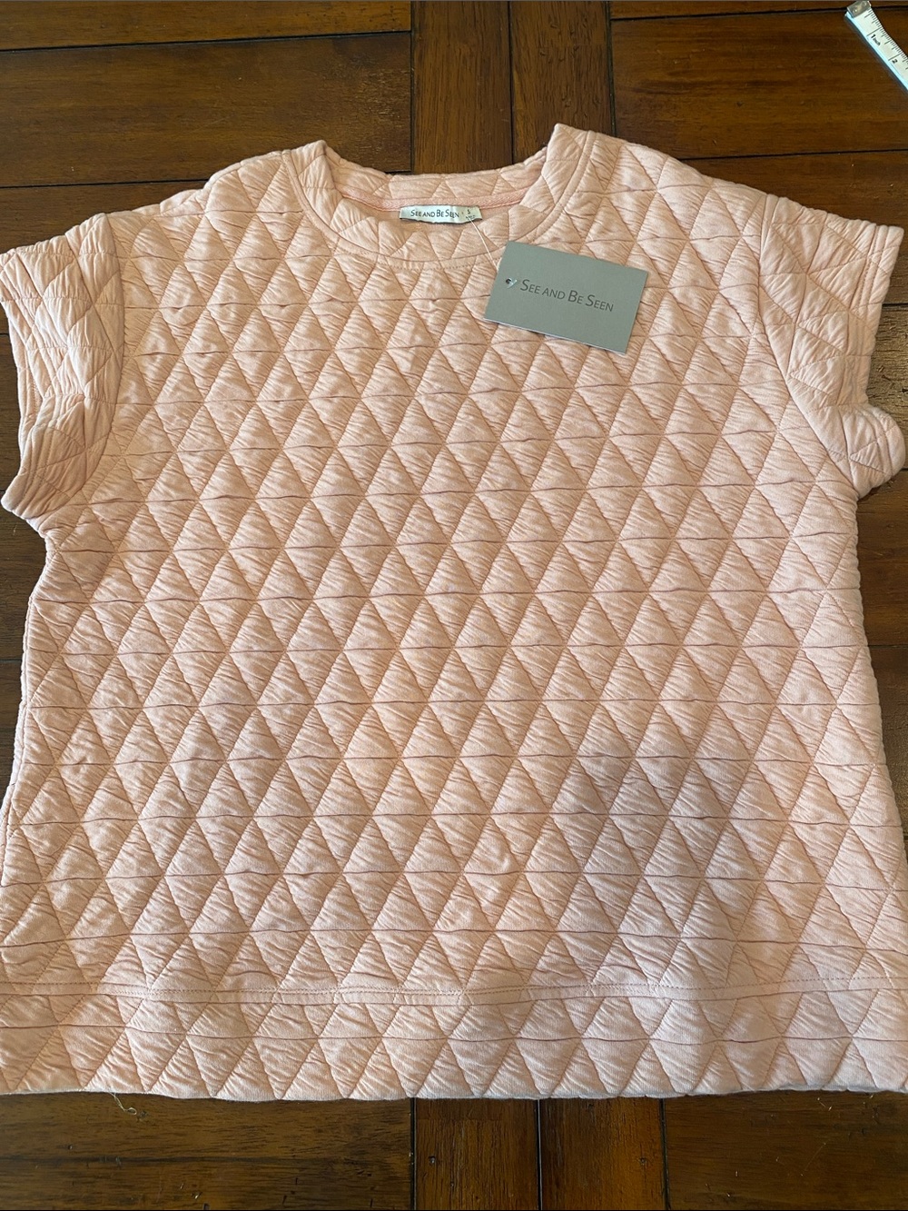 See and Be Seen Quilted Short-Sleeve Top - Blush